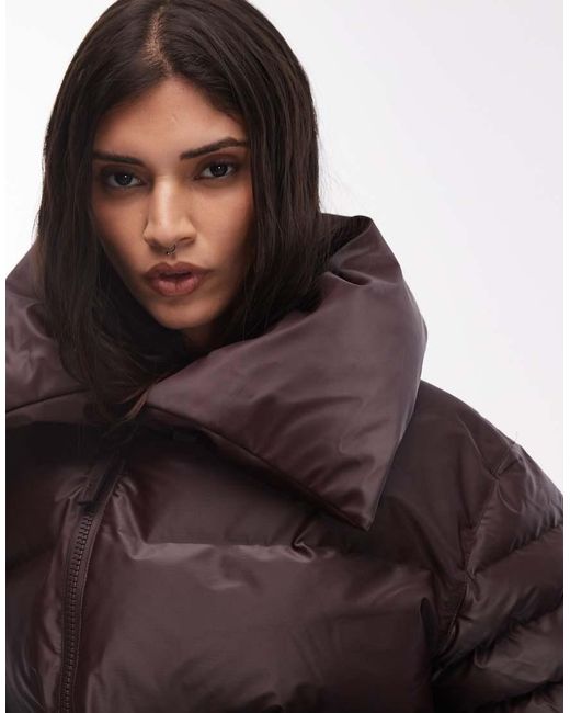 Rains Brown 17230 Alta Waterproof Short Puffer Jacket
