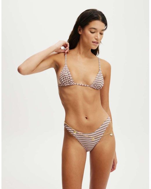 Cotton On Brown Micro Slider Triangle Bikini Top