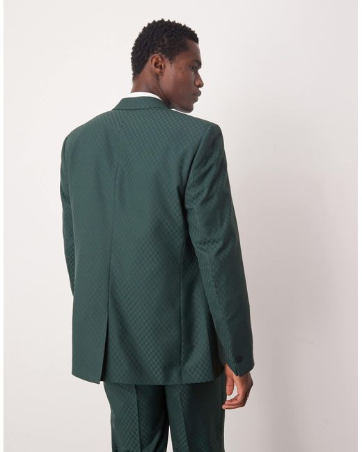 ASOS Green Double Breasted Regular Suit Jacket for men