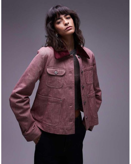& Other Stories White Fitted Barn Jacket With Contrast Collar
