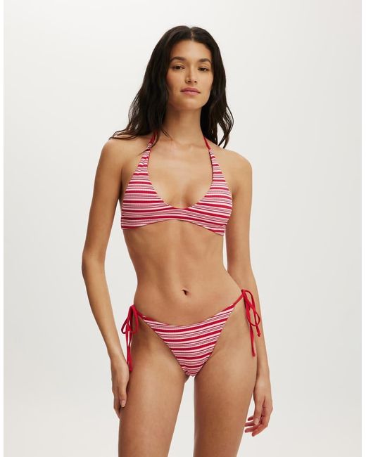Cotton On Red String Tie Side Brazilian Bikini Bottom