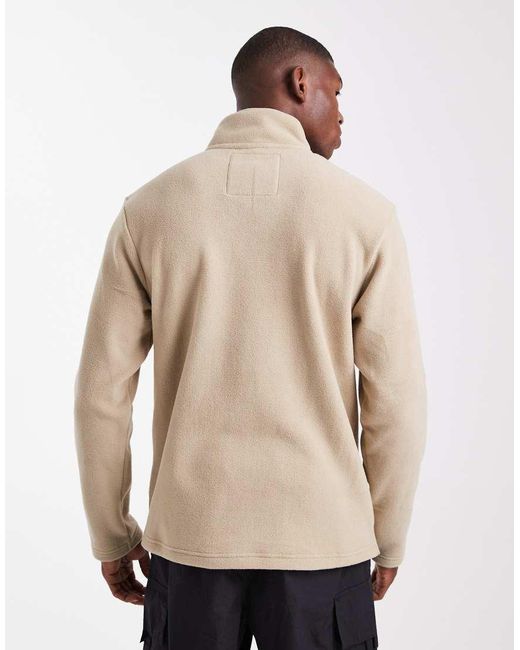 Threadbare Natural 1/4 Zip Fleece Jumper for men