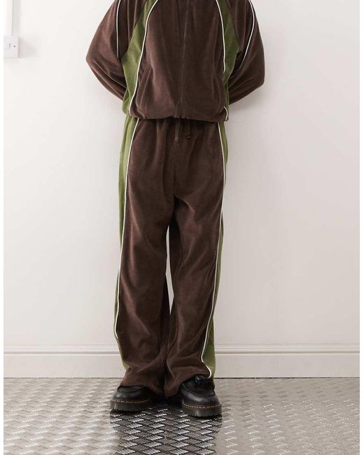 Collusion Velour Track Trackies in Green for Men | Lyst UK