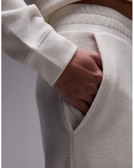 TOPSHOP Gray Brushed Wide Leg Jogger