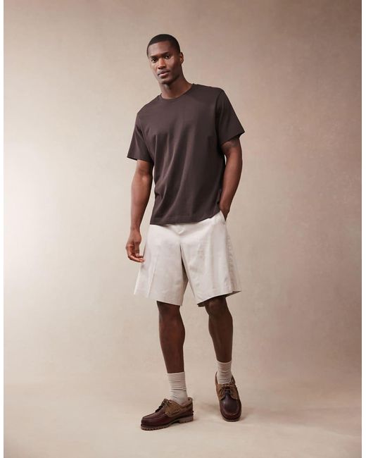 Pantalones Cortos De Vestir Estilo Bermudas De Mezcla De Lino De -Neutro ASOS de hombre de color Natural