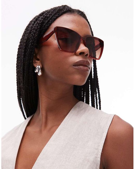 Gafas De Sol Marrones Estilo Ojos De Gato Extragrandes Exclusivas En Asos De & Other Stories de color Brown