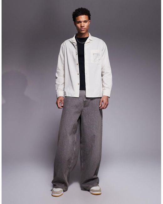 ASOS – relaxed-fit-hemd in Gray für Herren