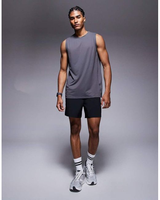 4505 Gray Icon Quick Dry Mesh Training Tank for men