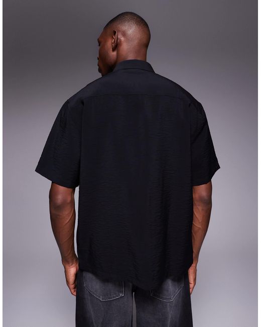 ASOS Black Relaxed Textured Shirt for men