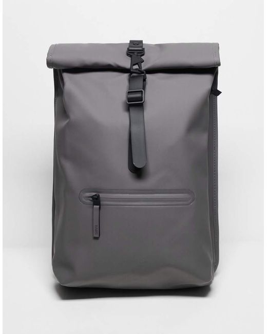 Rains Gray 13320 Unisex Waterproof Roll Top Backpack