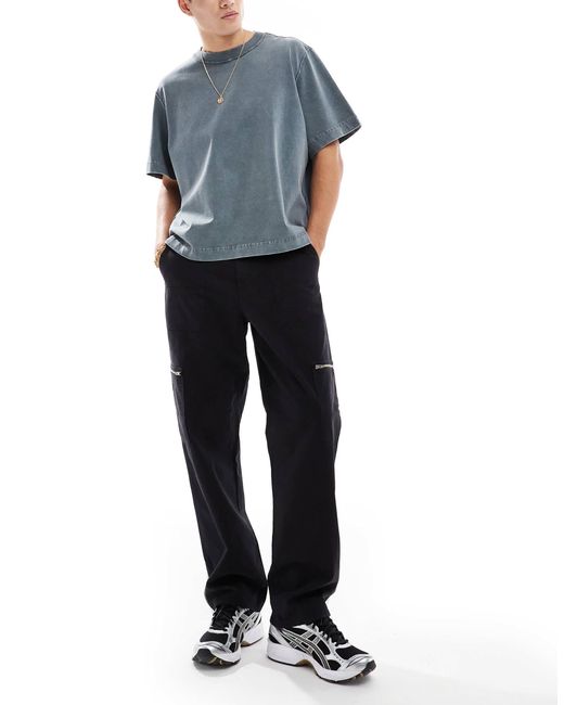 ASOS – weite carpenter-hose in Black für Herren