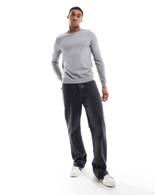 Pull ras SELECTED pour homme en coloris Gray