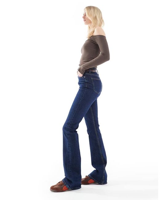 ASOS Blue Asos Design Tall Mid Rise Flare Jeans