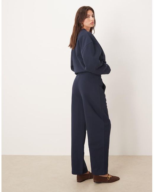 ASOS Blue Premium 500Gsm Seamed Barrel Leg Jogger