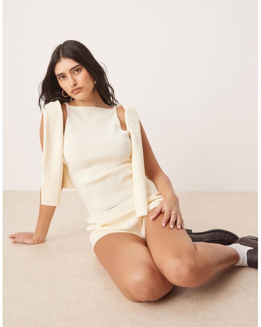 Caraco d'ensemble en maille compacte - babeurre ASOS en coloris Natural