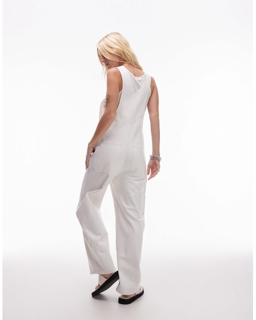 ARKET White Washed Twill Denim Workwear Overalls