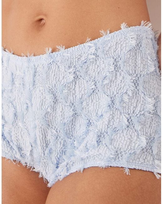 ASOS White Skylar Textured Shorts
