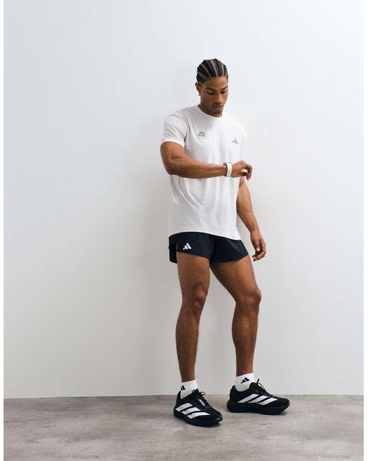 Adidas Originals White Adidas Running Adizero Essentials Shorts for men