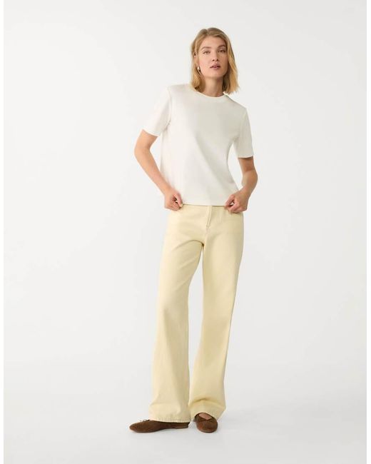 Confezione Da 2 T-Shirt Basic Regular Fit Pesanti Écru di Stradivarius in White