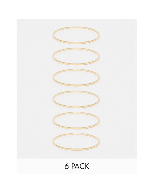 ASOS White Asos design curve – 6er-pack schmale armreifen