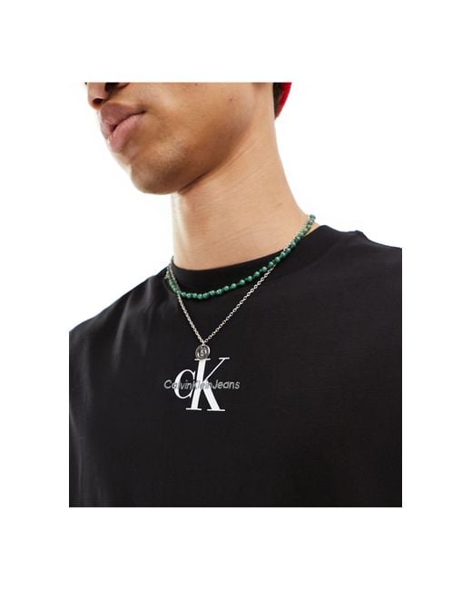 Calvin Klein Black Monologo Sleeveless T-shirt for men