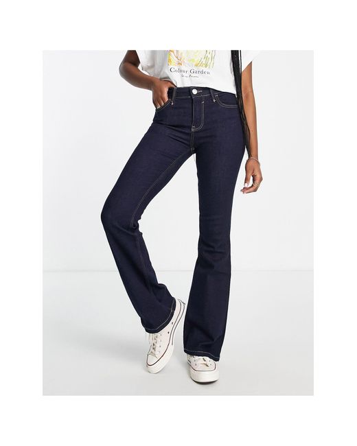 River Island Mid Rise Flared Jeans in Blue - Lyst
