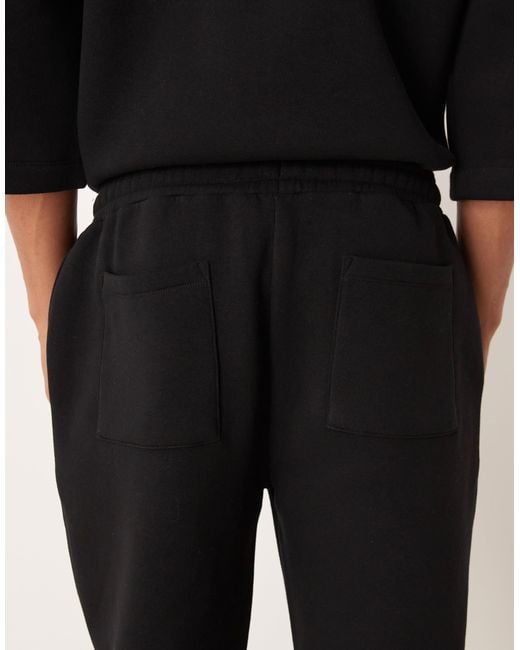 ASOS Black Straight Leg joggers With Pleat Details for men