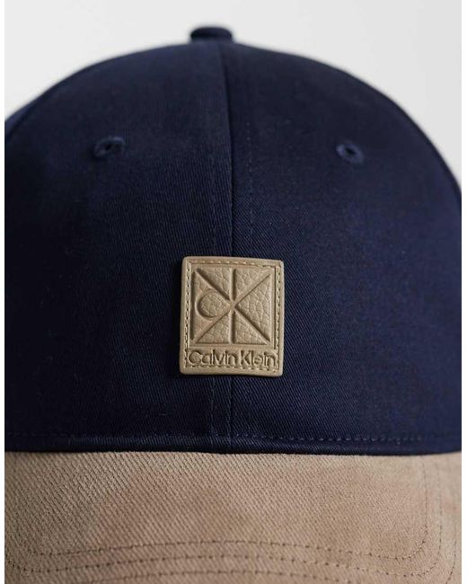 Calvin Klein Blue Mixed Colour Block Cap for men