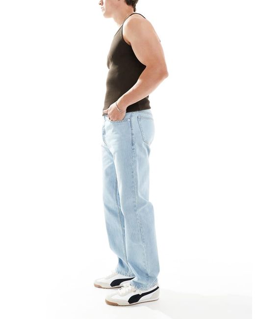 Dr. Denim Blue Dash Regular Fit Straight Leg Jeans for men