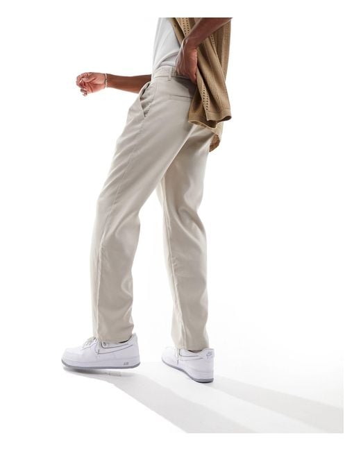 Pantalon ajusté à pinces - sable Bershka pour homme en coloris Blanc | Lyst