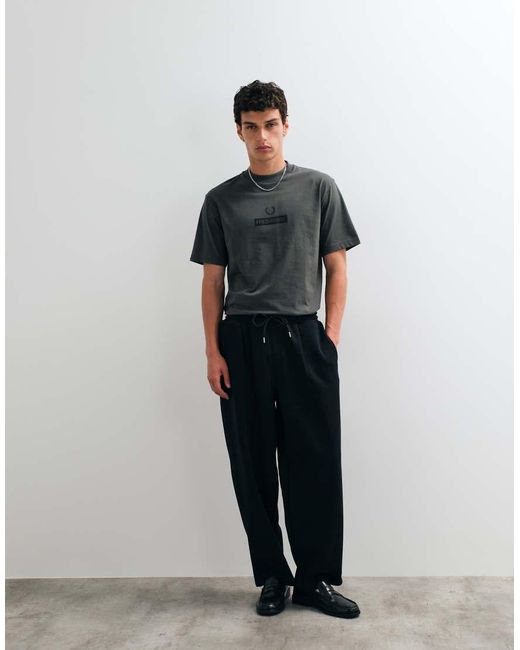 Fred Perry Black Graphic Logo T-Shirt for men