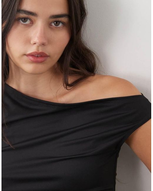 Weekday Blue Asymmetric Shoulder Top