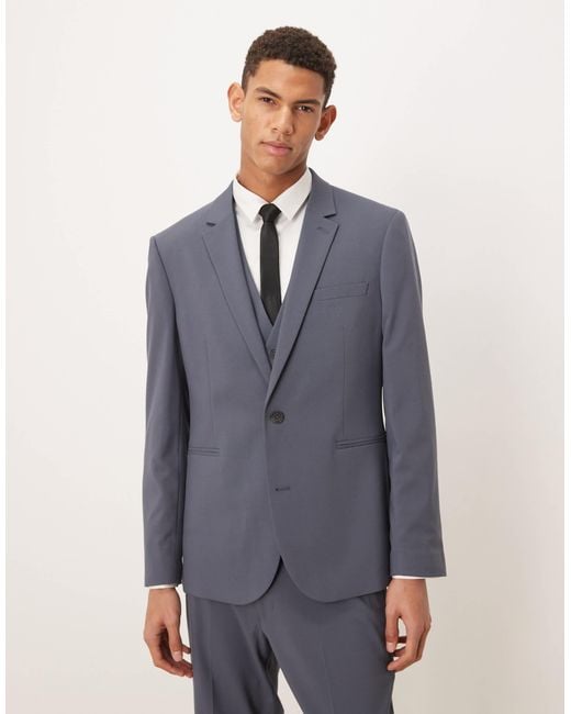 ASOS Blue Slim Suit Jacket for men