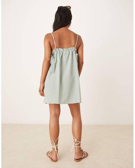 Vila Green Bow Detail Mini Dress