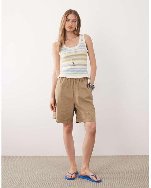 ASOS Green Knitted Cotton Blend Singlet