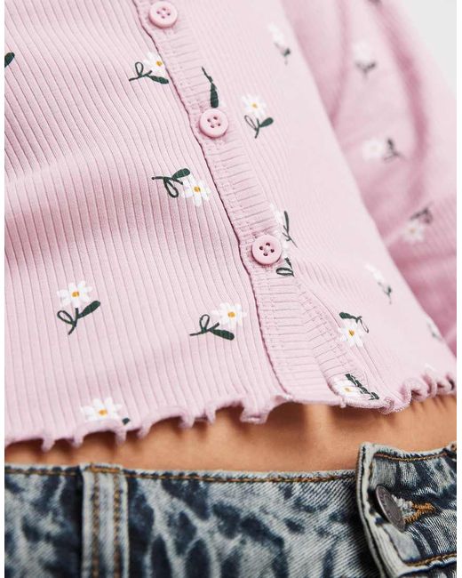 ONLY Red Flower Print Cardigan