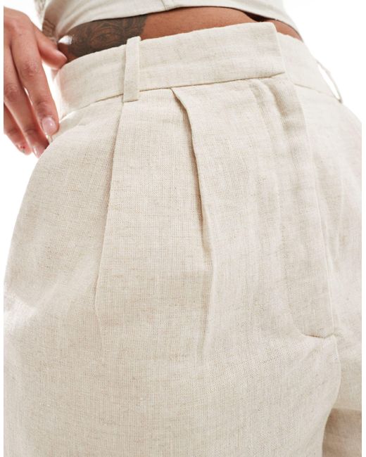 Abercrombie & Fitch Natural – sloane – shorts aus leinenmix