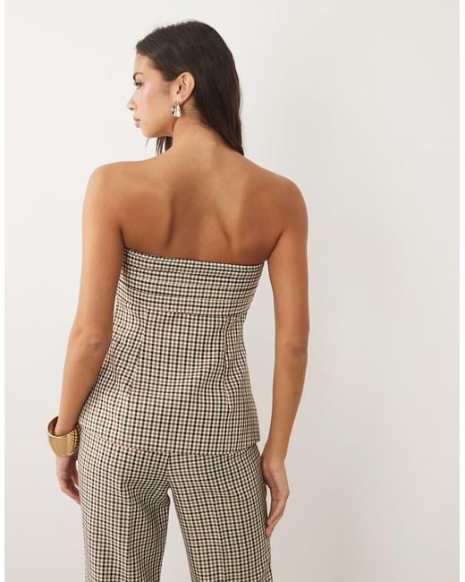 ASOS Brown Tailored Tuck Detail Top