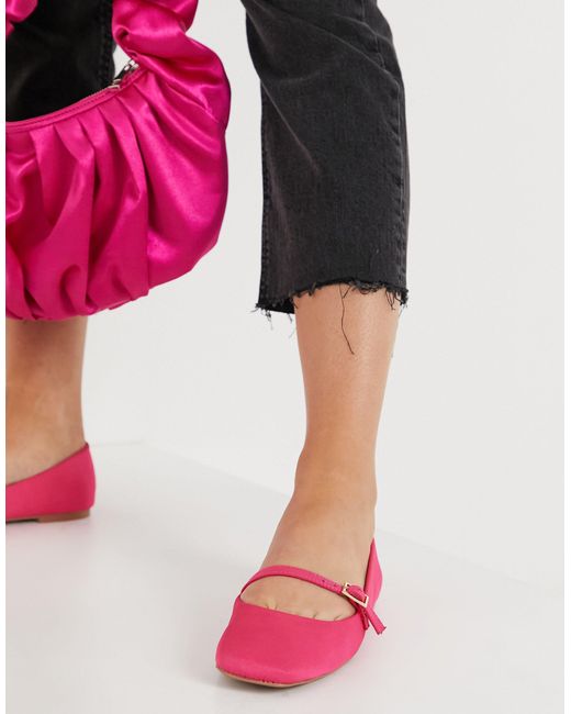 ASOS Lolly Mary Jane Ballet Flats in Pink | Lyst