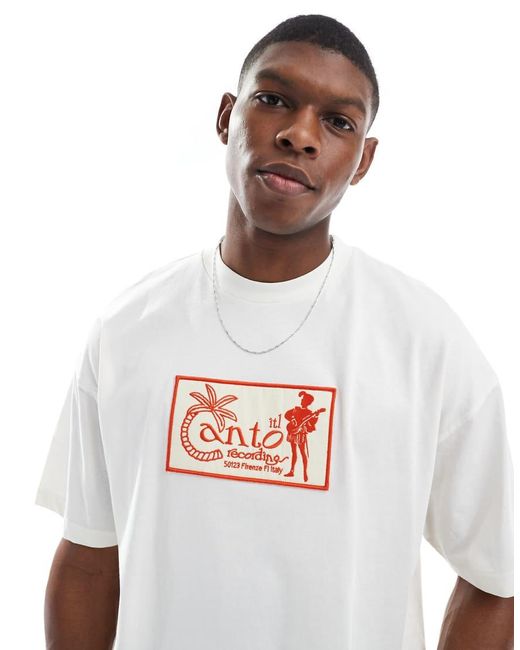 ASOS White Oversized T-Shirt With Summer Graphic for men