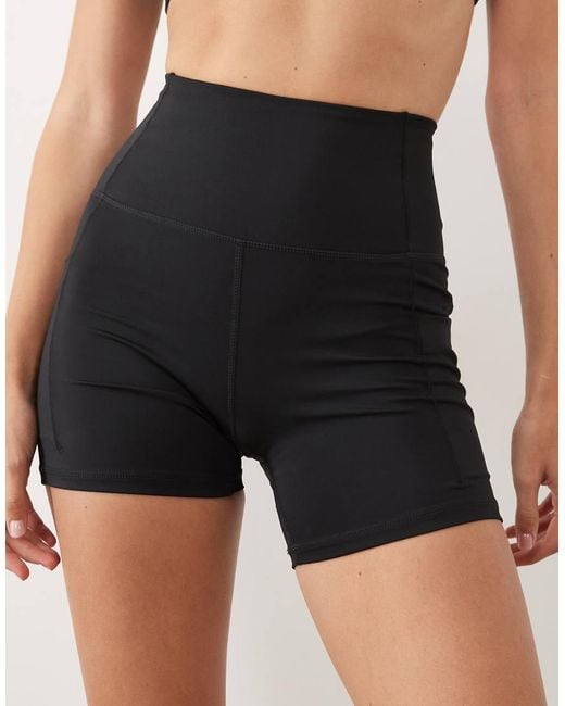 4505 Black Hourglass Active Waist Snatching High Rise 13cm legging Shorts