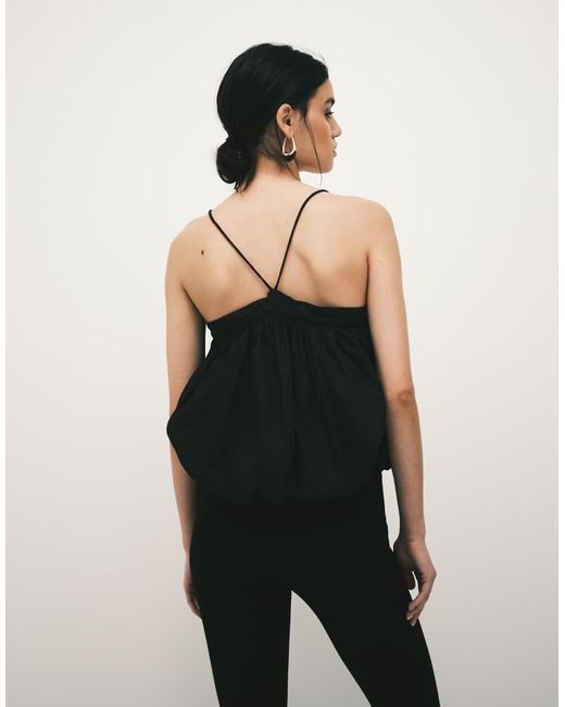 ASOS Black Halter Bubble Hem Top
