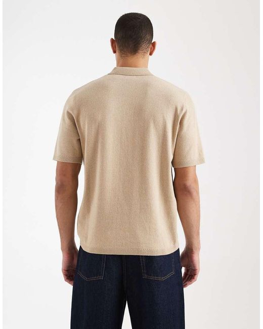 JJ Rebel Natural Knitted Polo for men