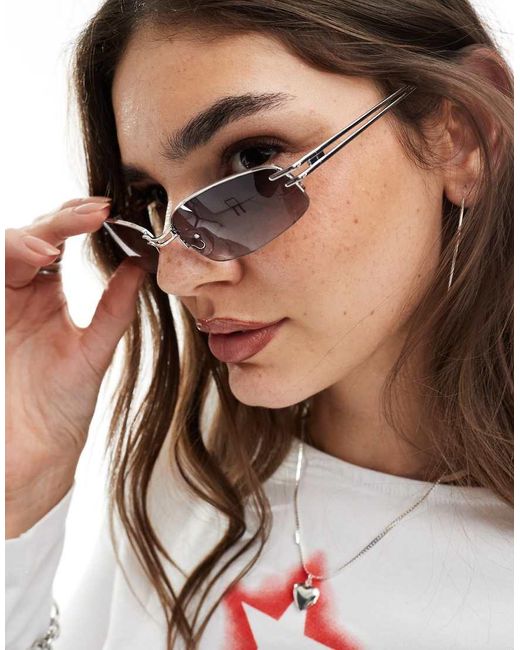 Aire Black Helix Narrow Metal Sunglasses