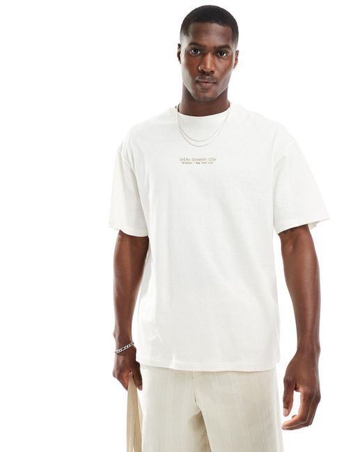 T-shirt oversize avec imprimé great outdoors au dos - clair Jack & Jones pour homme en coloris White