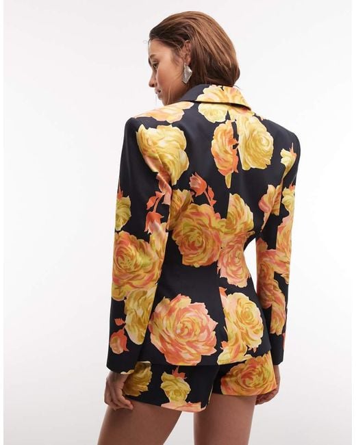 ASOS Multicolor Blazer With Nipped Waist And Power Shoulder