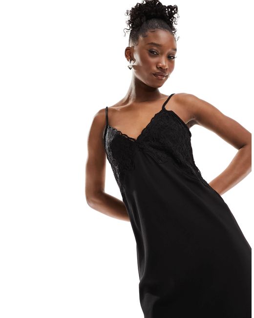 Black strappy slip dress hotsell