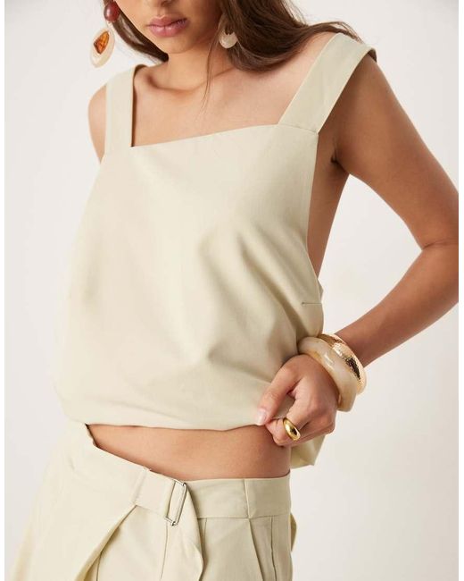 ASOS Natural Tailored Longline Utility Shorts Co-Ord