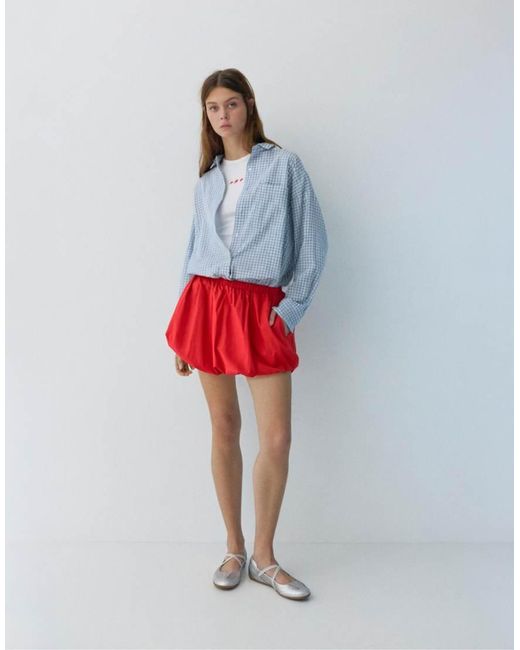 Pull&Bear Blue Balloon Mini Skirt
