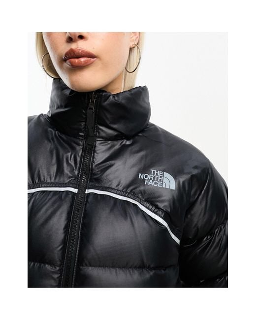 The North Face Black Nuptse Retro 2000 Down Puffer Jacket With Reflective Piping